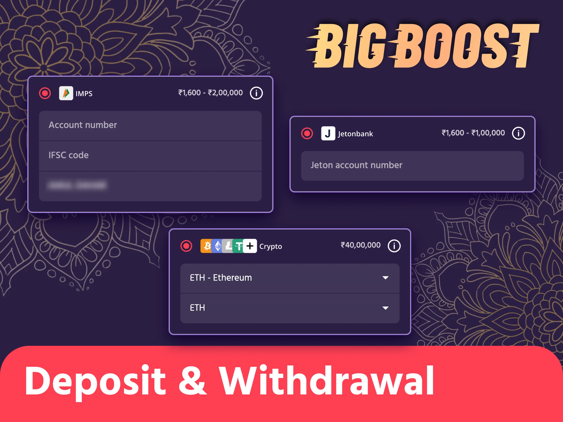 Big Boost app supports convenient and safe payment methods.