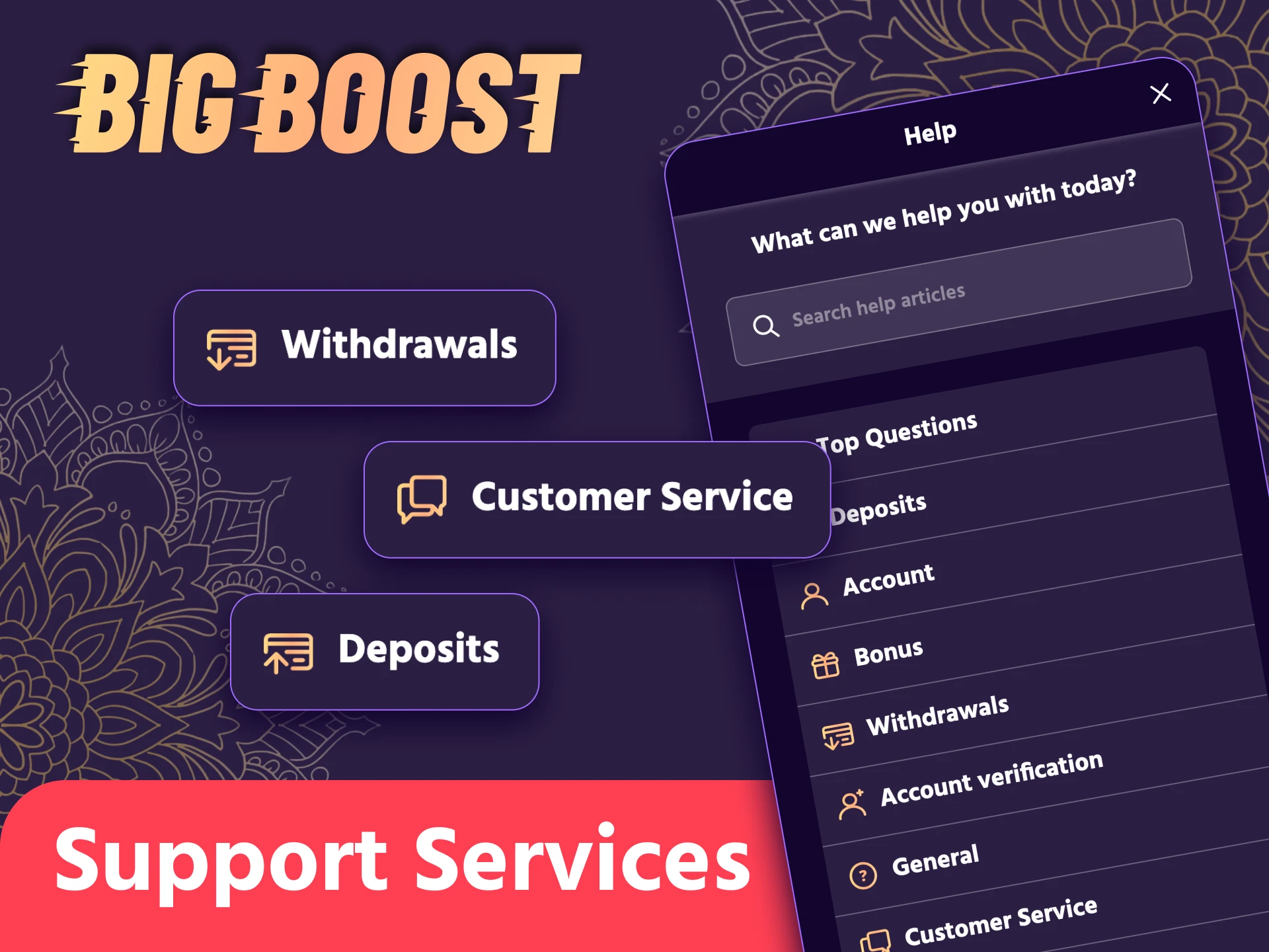 Big Boost customer support is available in the app.