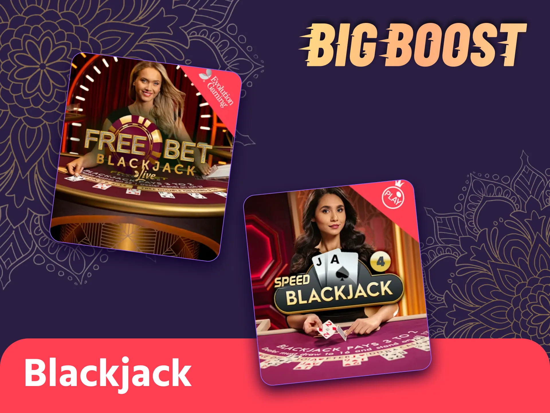 Explore live casino at Big Boost with Blackjack game.