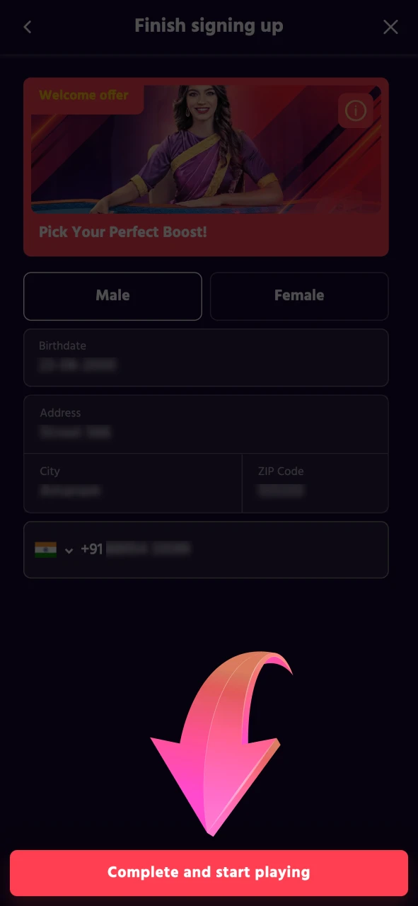 Click on the button to complete Big Boost registration.