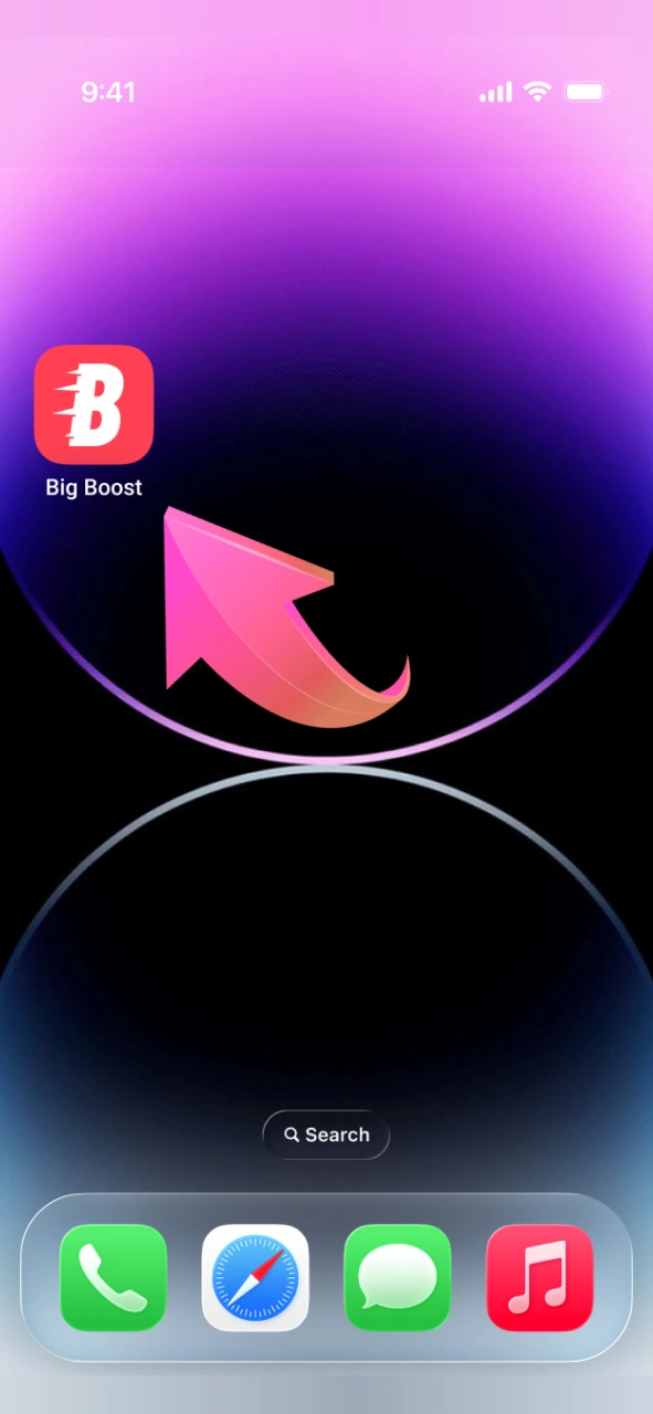 Launch the Big Boost app on your iOS device to start playing your favorite slots.