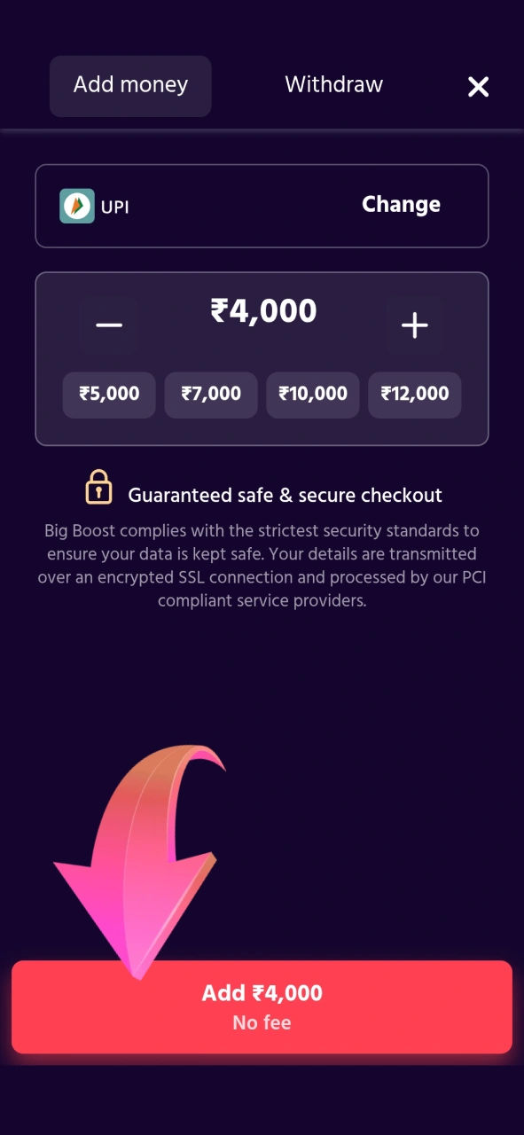 Learn how to deposit funds securely into your Big Boost player account.