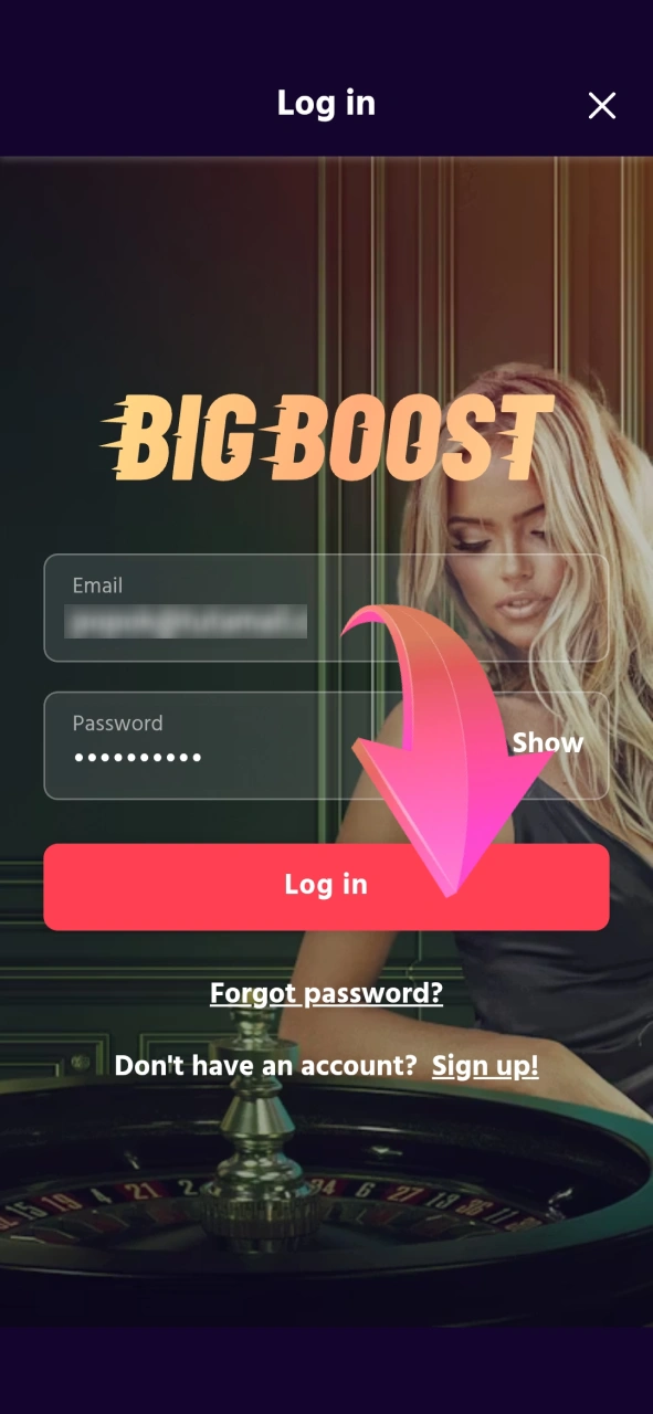 Follow the simple steps to log in to your Big Boost account and access rewards.